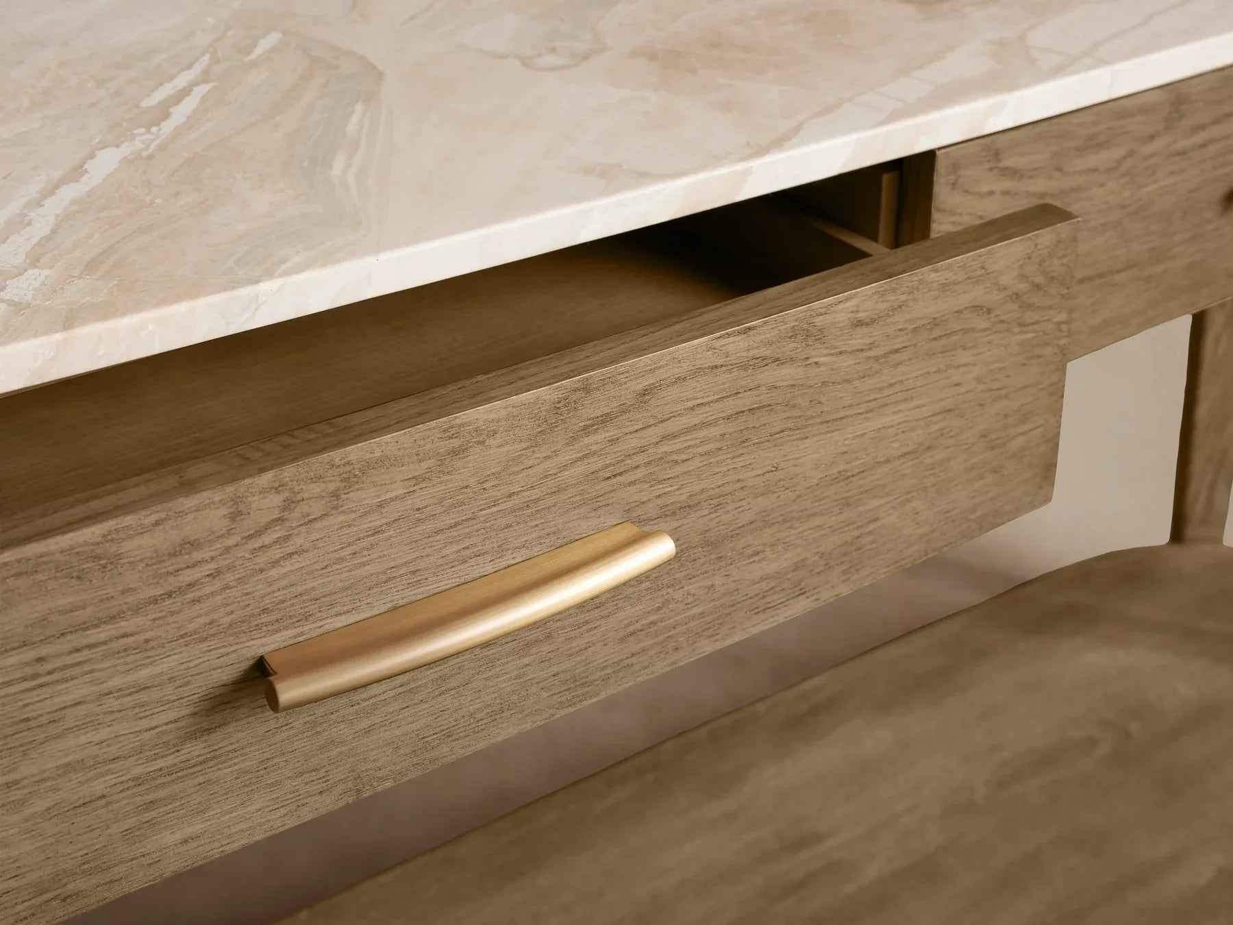 Danny Console Table Oak with Marble Top Rectangular Living Furniture