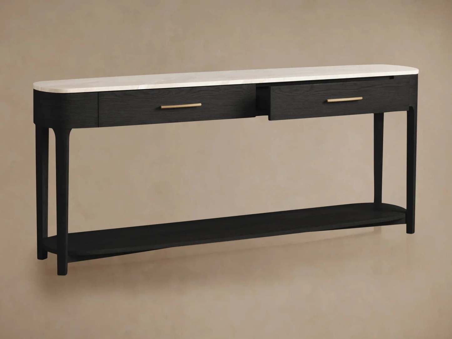 Danny Console Table Oak with Marble Top Rectangular Living Furniture