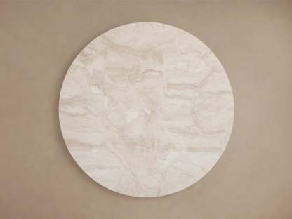 Danny Round Coffee Table Oak Wood Marble Top Contemporary Style
