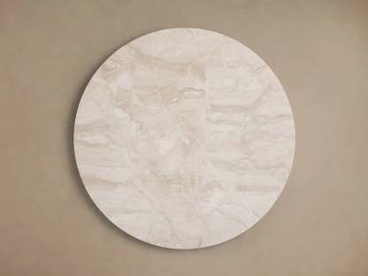 Danny Round Coffee Table Oak Wood Marble Top Contemporary Style