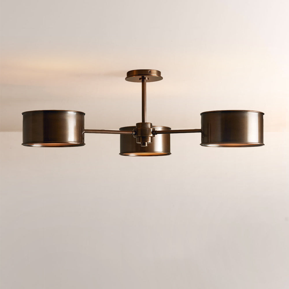 Daphna 3-Light Metal Semi-Flush Mount-Fullstarlighting