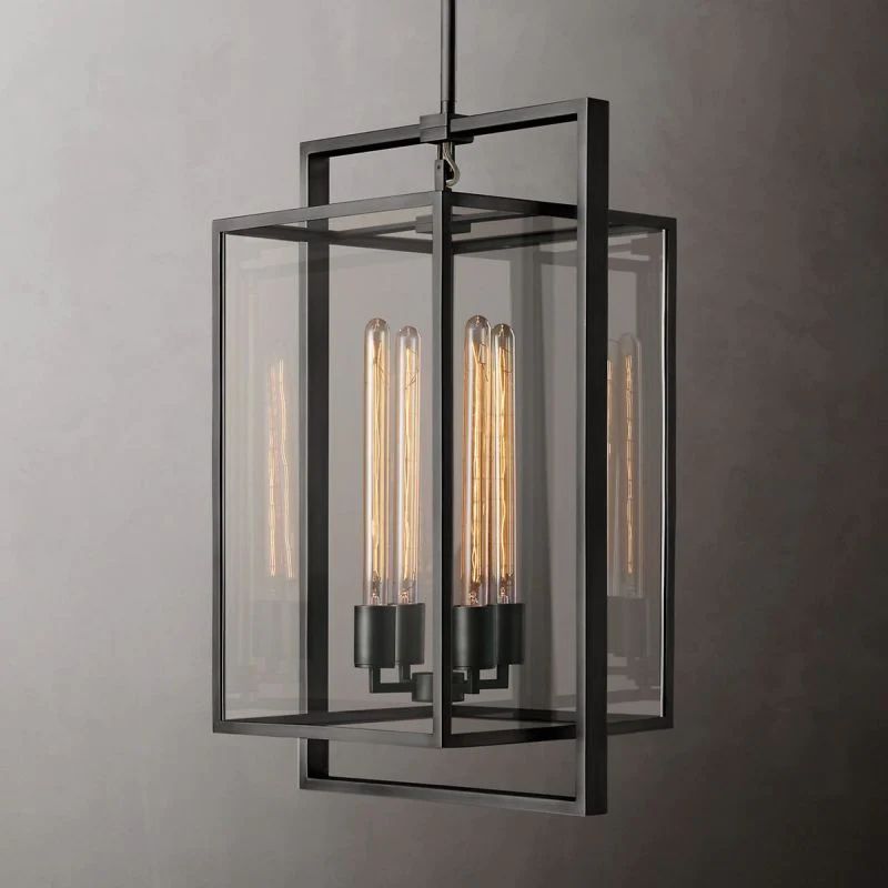 Deckman Glass Lantern Modern Pendant-Fullstarlighting