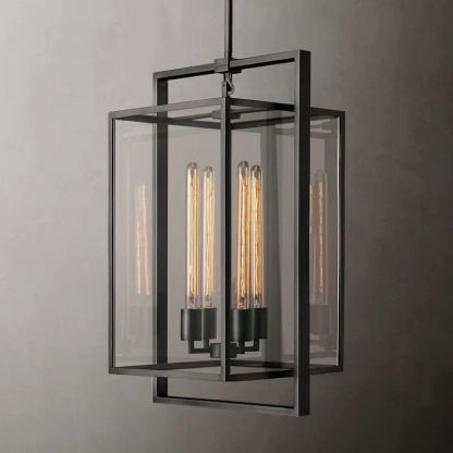 Deckman Glass Lantern Modern Pendant-Fullstarlighting