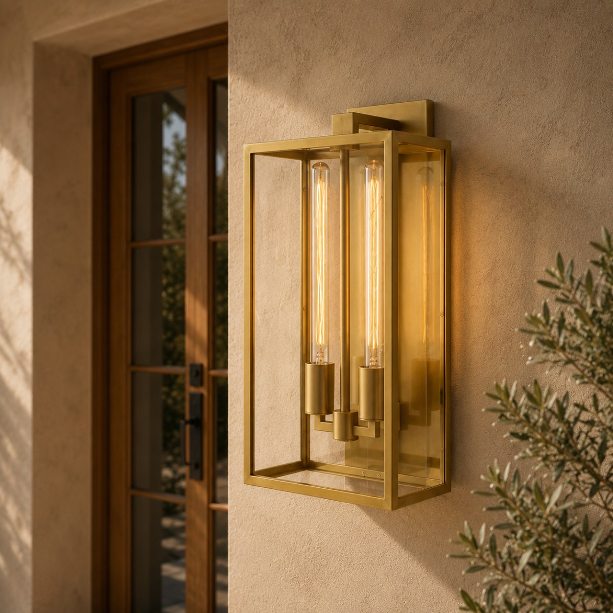 Deckmen Outdoor Square Lantern Wall Sconce 21"