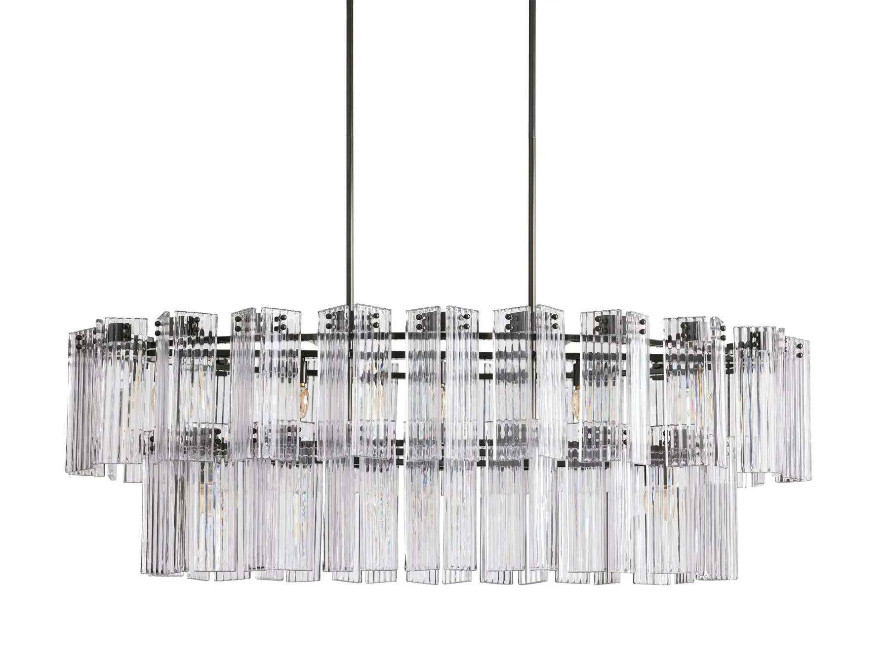 Delsie Oval Art Glass Chandelier 51''63''72''