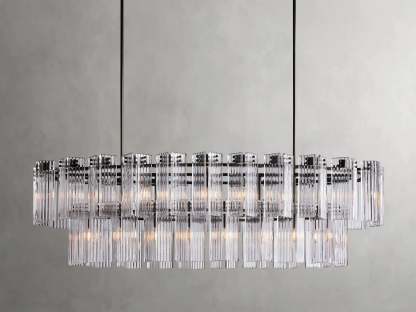 Delsie Oval Art Glass Chandelier 51''63''72''