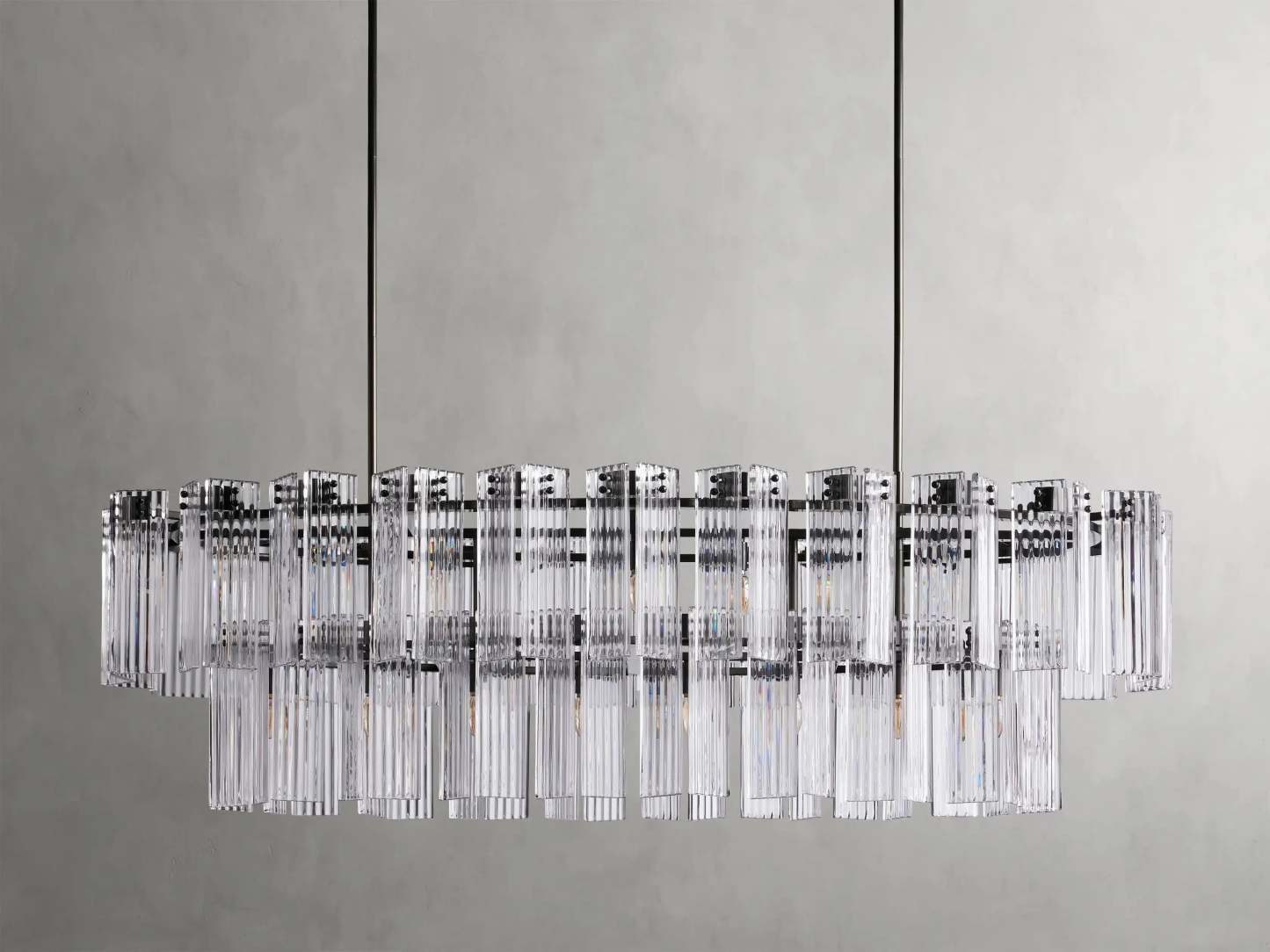 Delsie Oval Art Glass Chandelier 51''63''72''