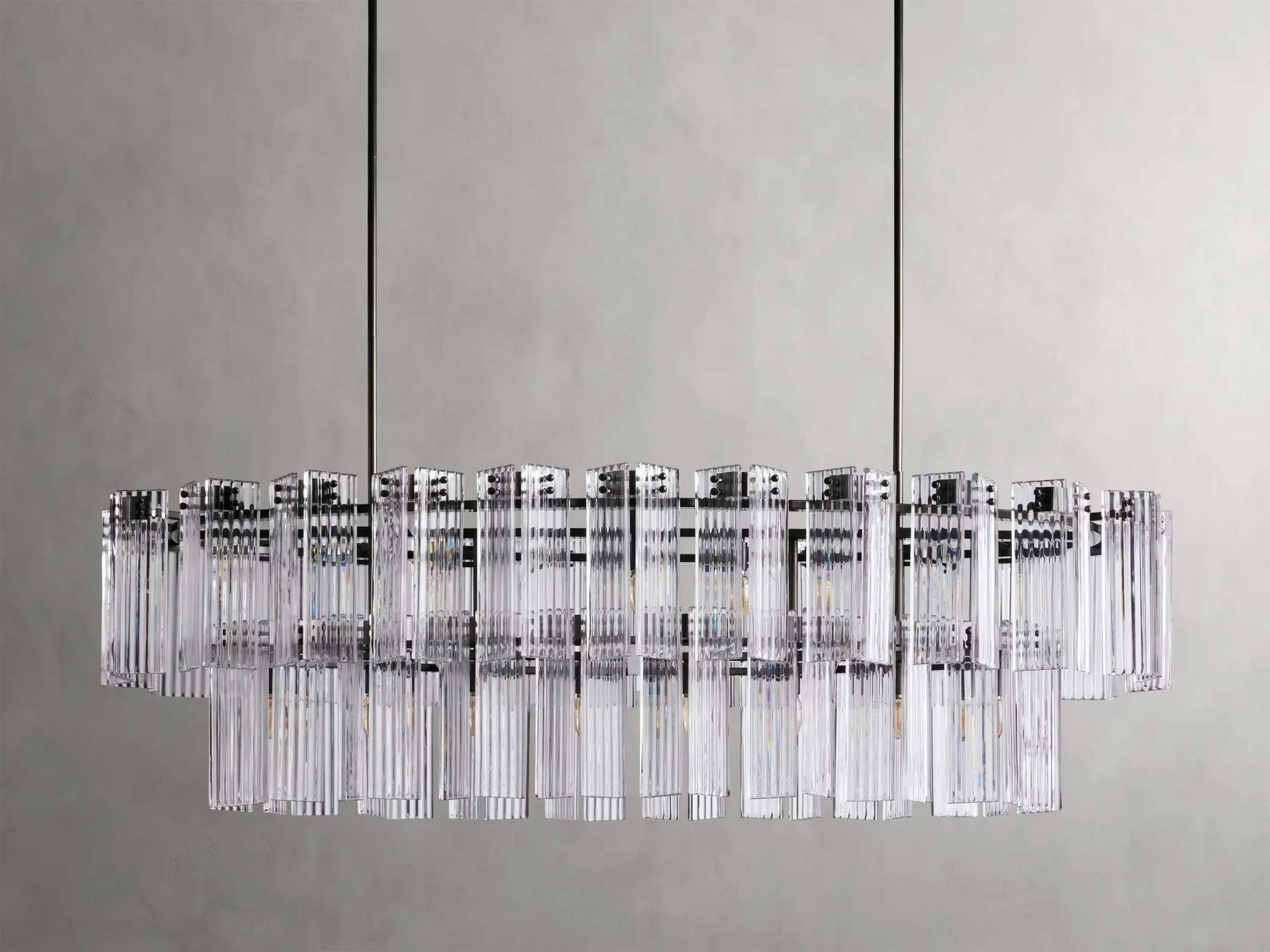 Delsie Oval Art Glass Chandelier 51''63''72''