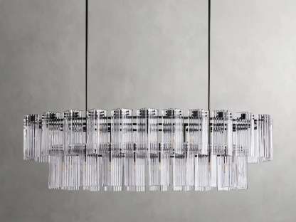 Delsie Oval Art Glass Chandelier 51''63''72''