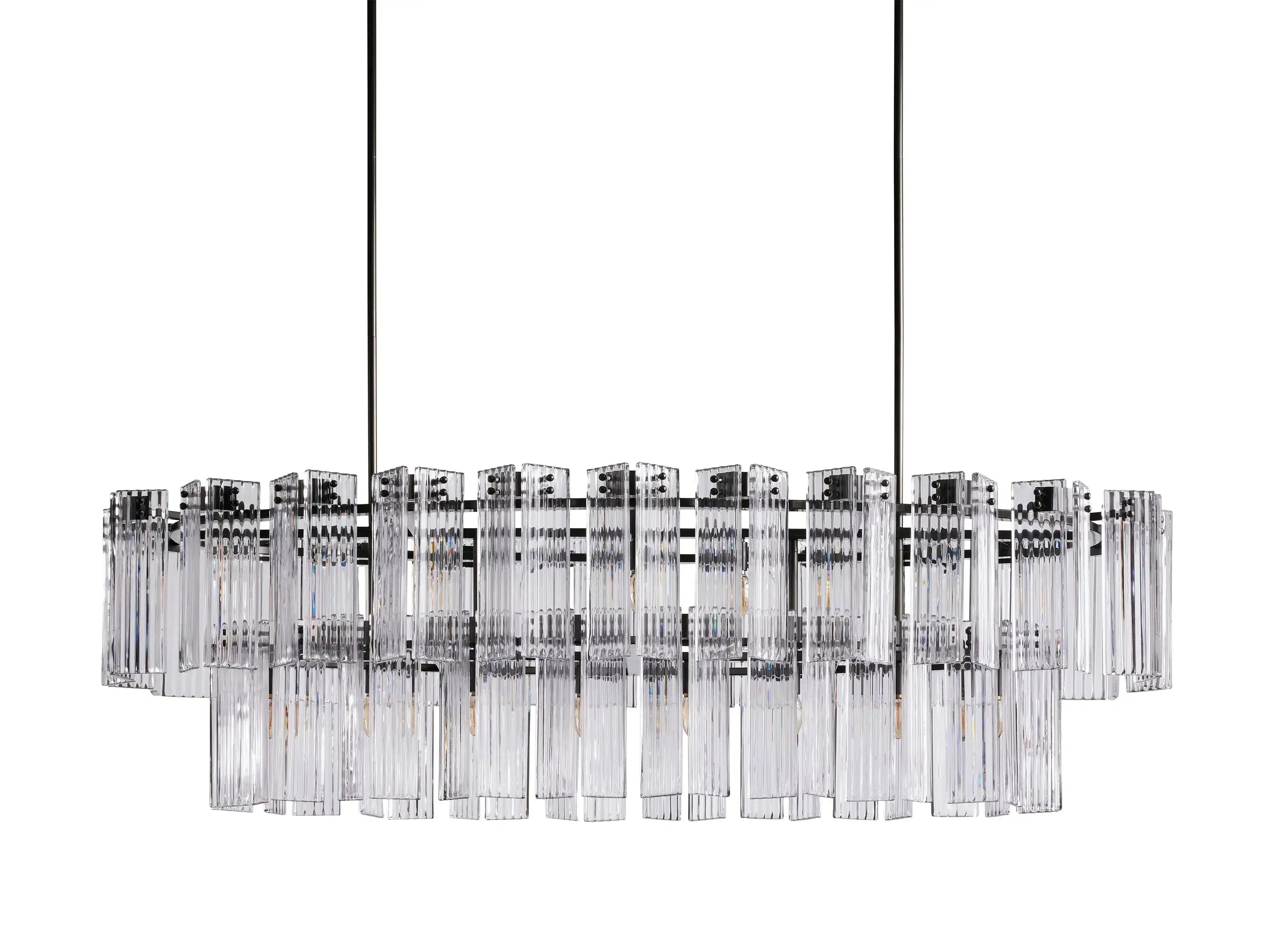 Delsie Oval Art Glass Chandelier 51''63''72''