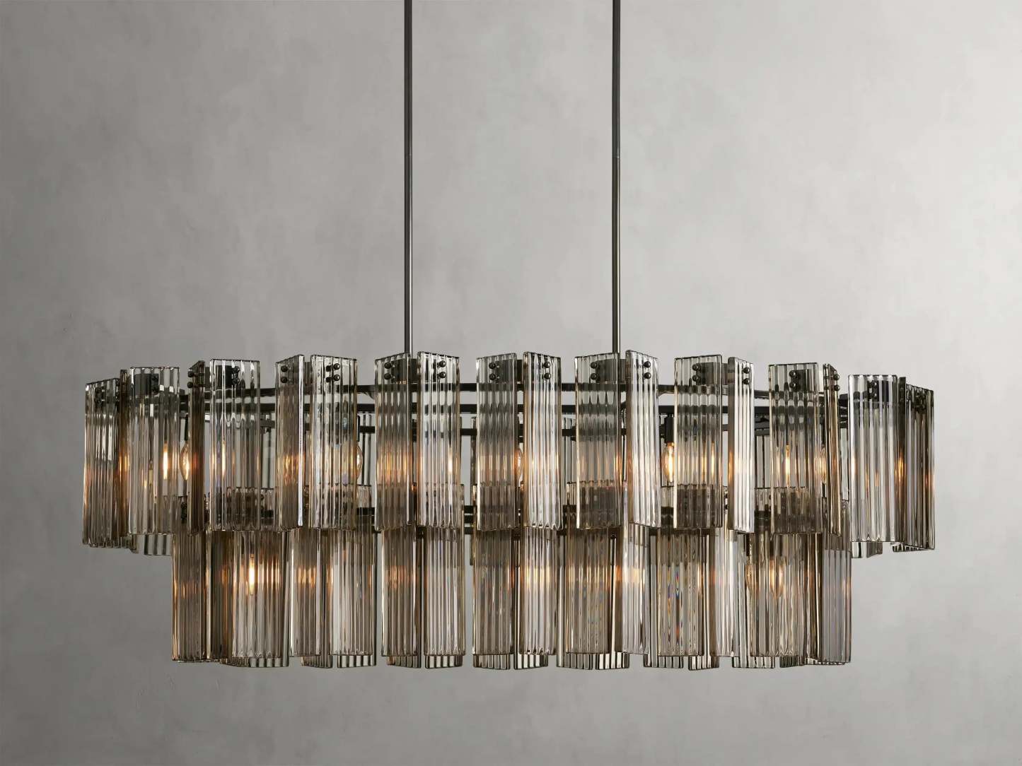 Delsie Oval Art Glass Chandelier 51''63''72''
