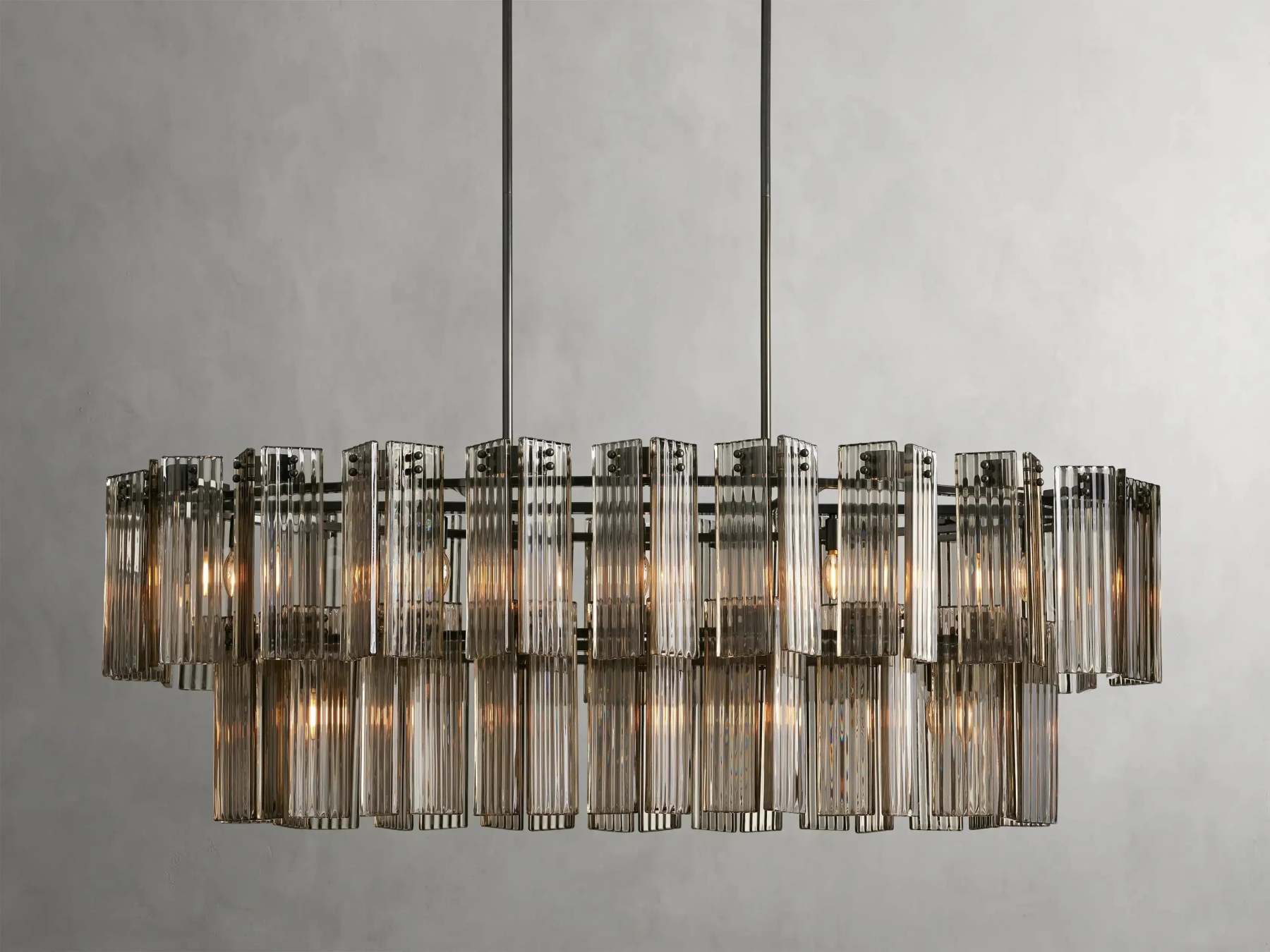 Delsie Oval Art Glass Chandelier 51''63''72''
