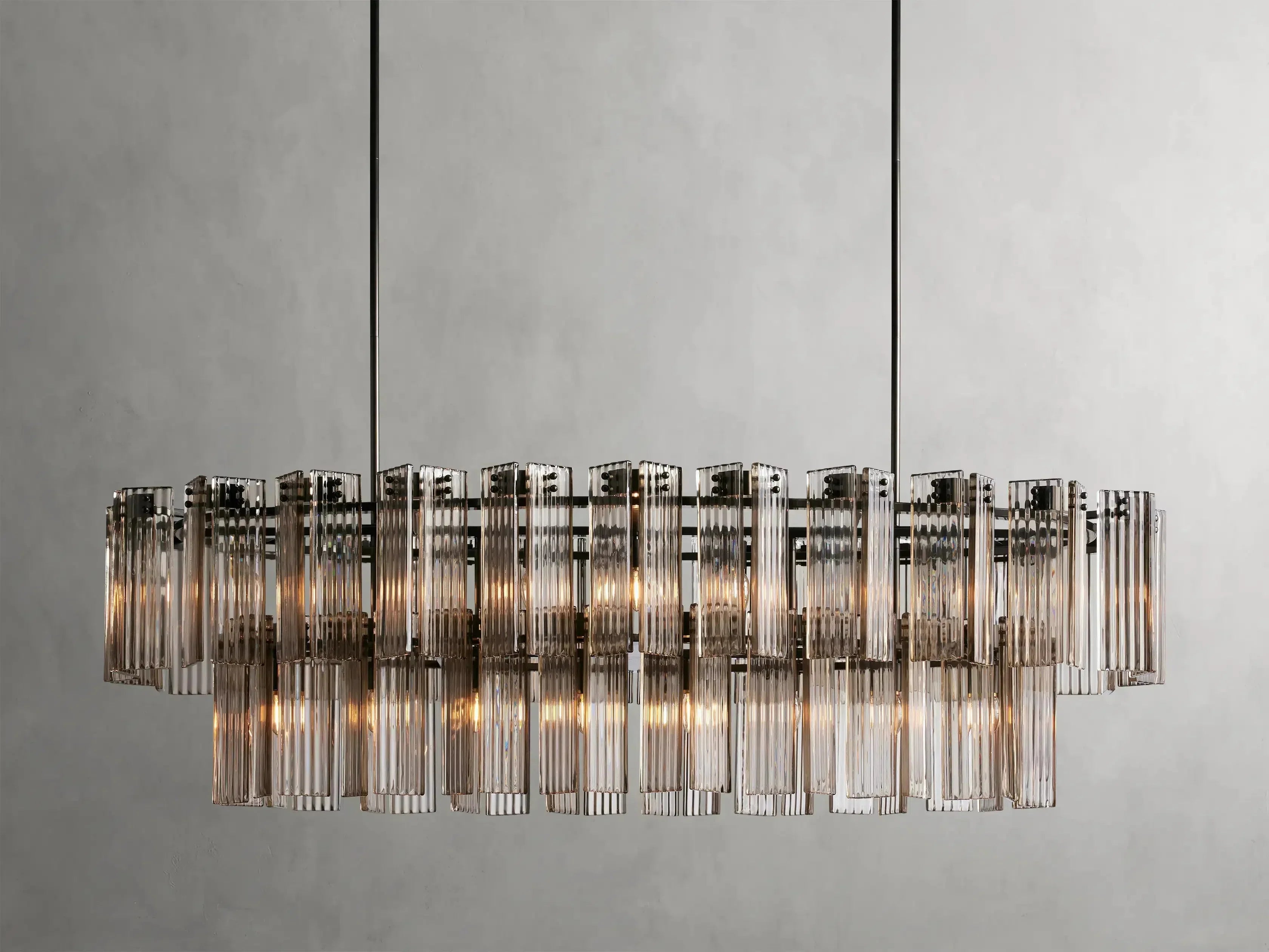 Delsie Oval Art Glass Chandelier 51''63''72''