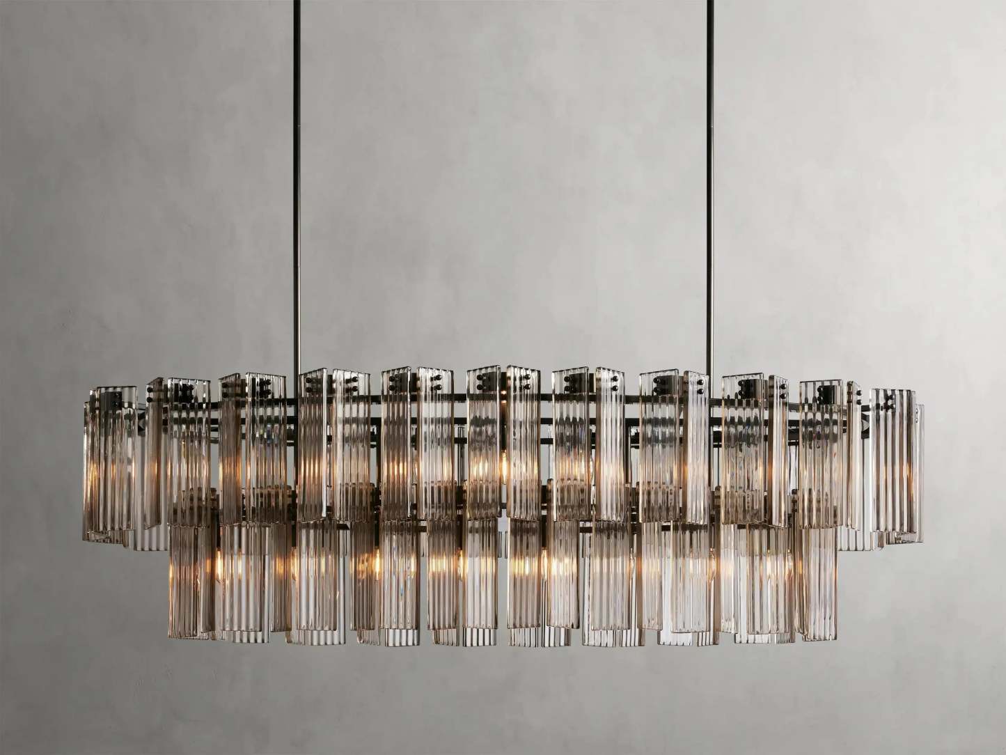 Delsie Oval Art Glass Chandelier 51''63''72''