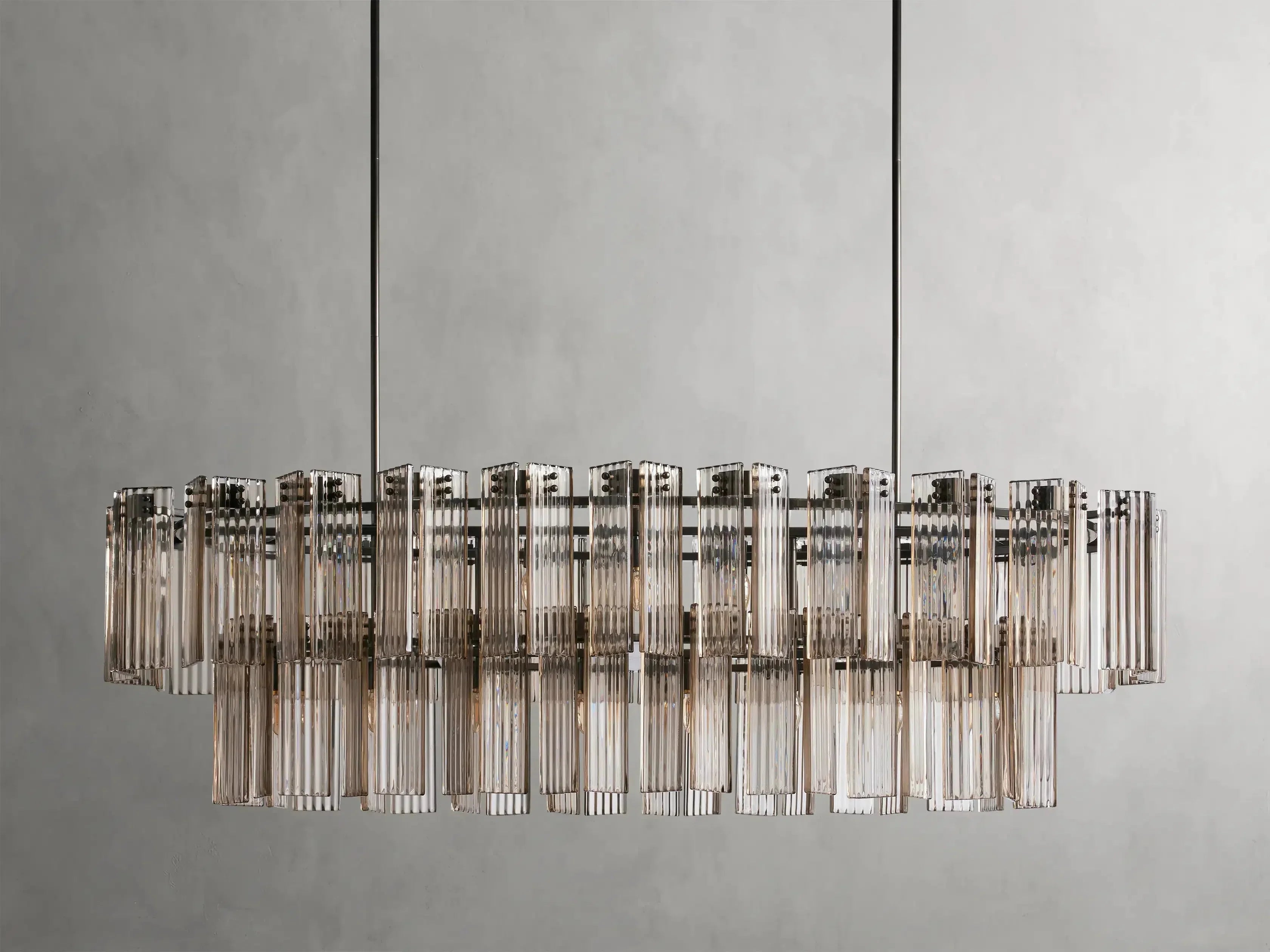Delsie Oval Art Glass Chandelier 51''63''72''