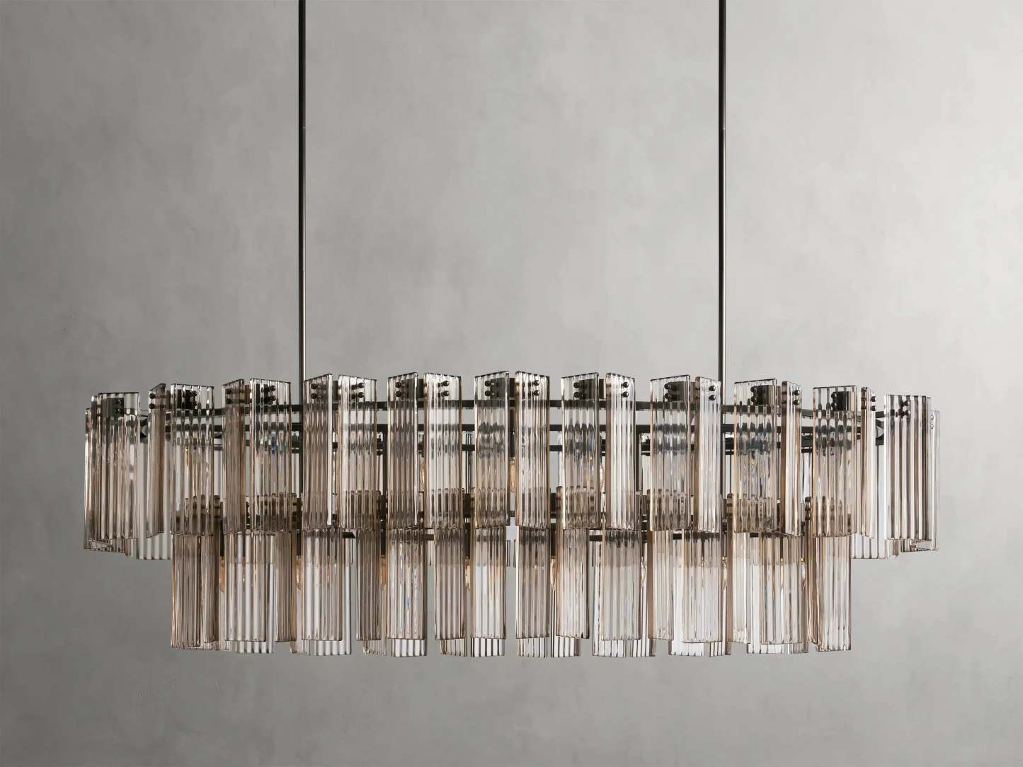 Delsie Oval Art Glass Chandelier 51''63''72''