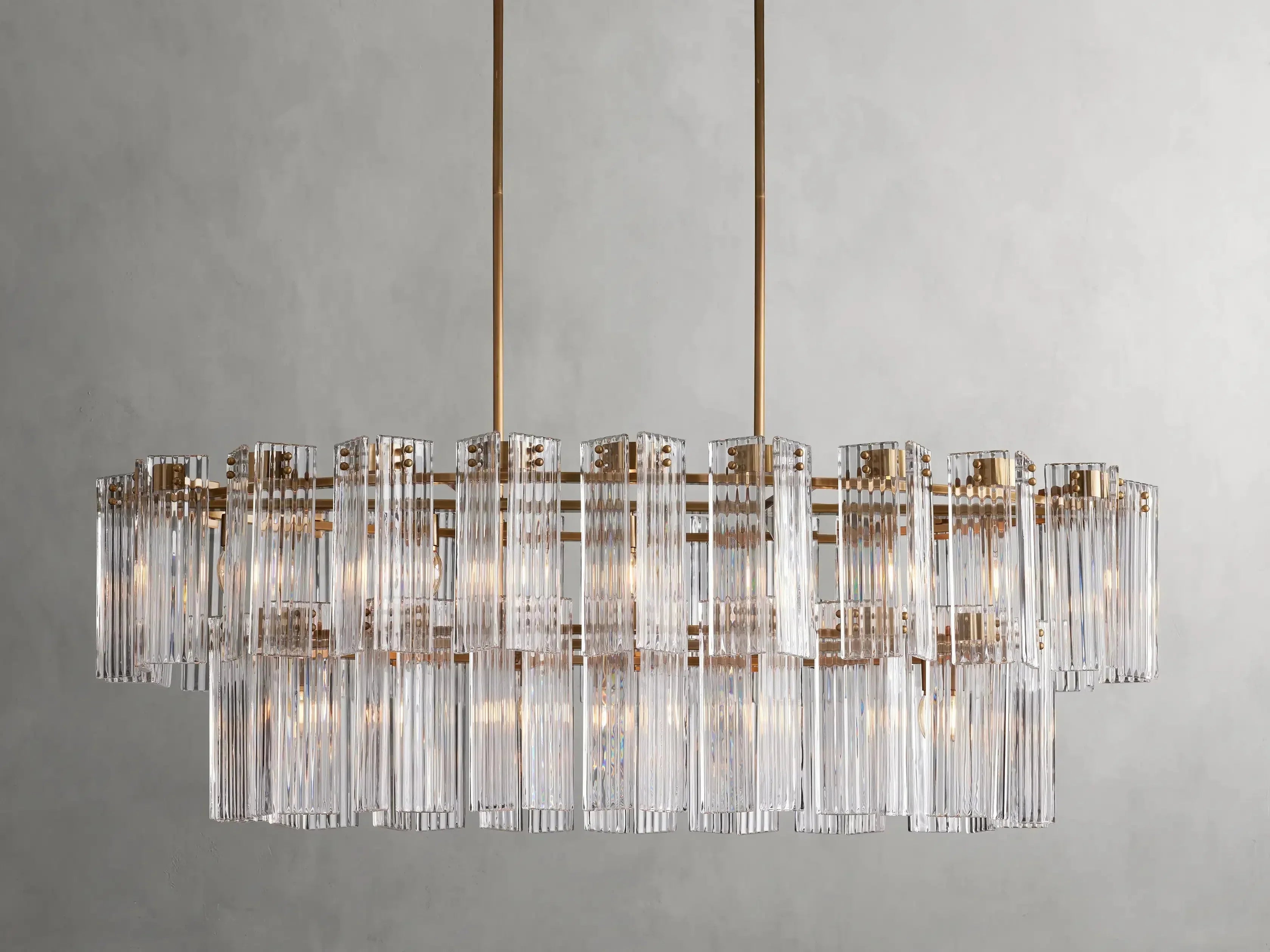 Delsie Oval Art Glass Chandelier 51''63''72''
