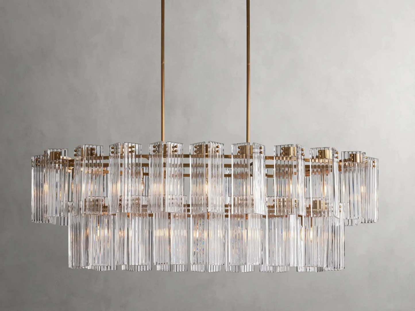 Delsie Oval Art Glass Chandelier 51''63''72''