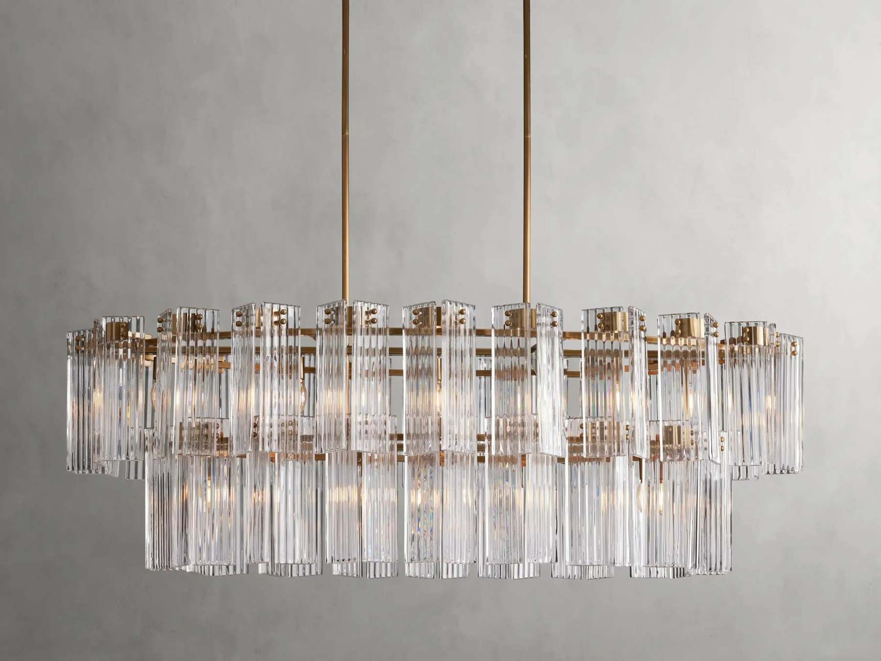 Delsie Oval Art Glass Chandelier 51''63''72''