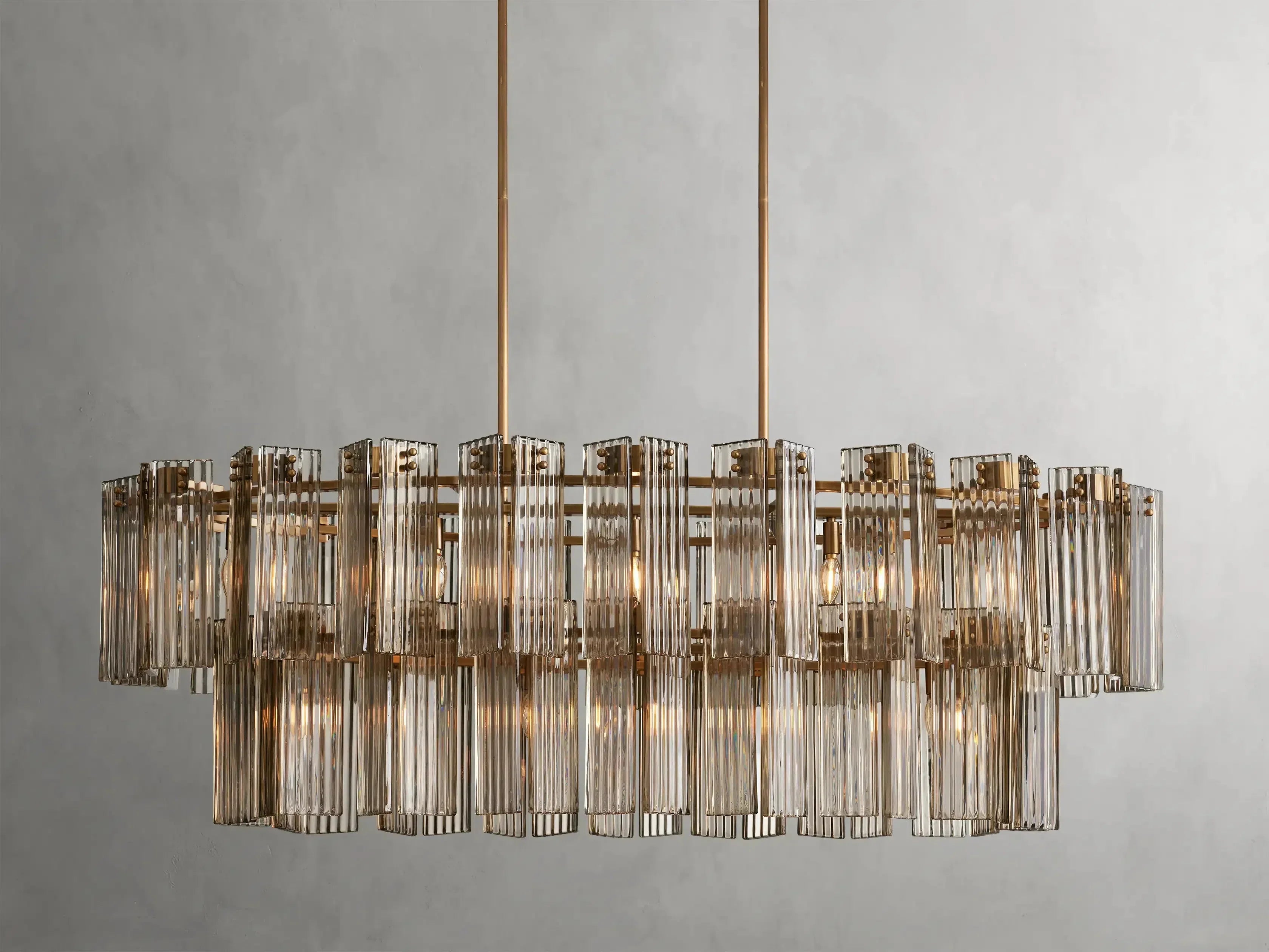 Delsie Oval Art Glass Chandelier 51''63''72''