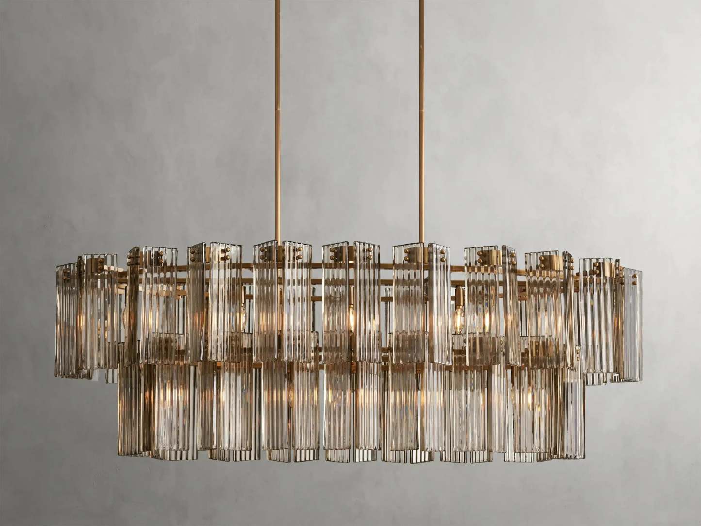Delsie Oval Art Glass Chandelier 51''63''72''