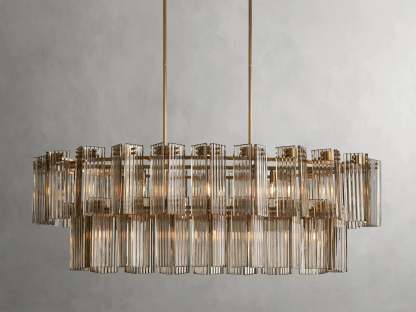 Delsie Oval Art Glass Chandelier 51''63''72''
