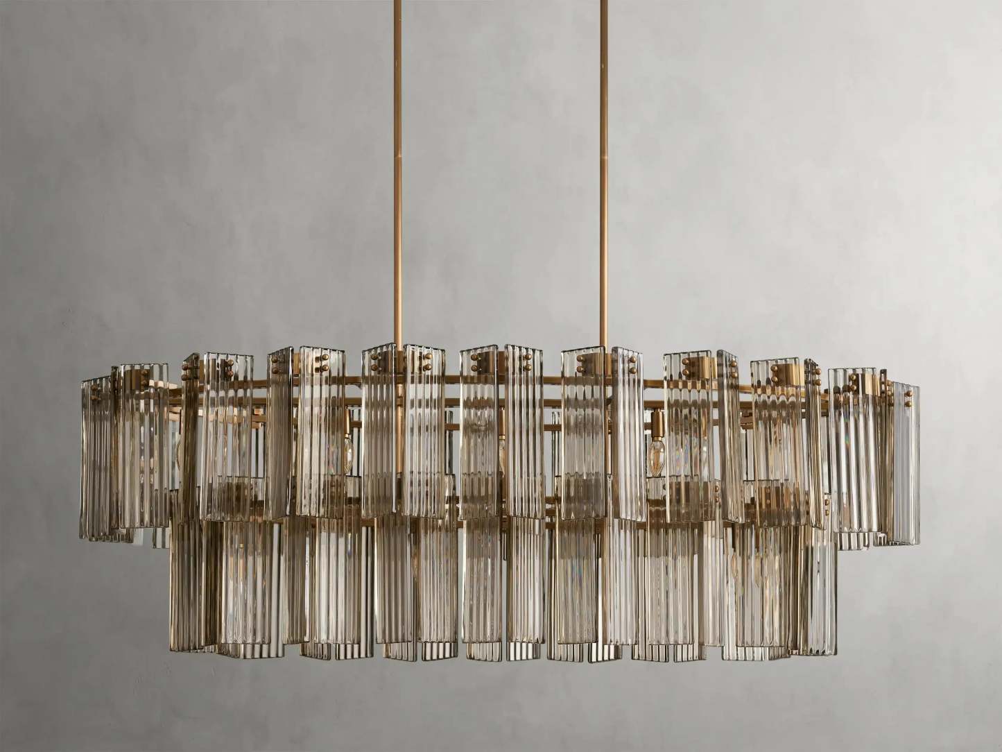 Delsie Oval Art Glass Chandelier 51''63''72''