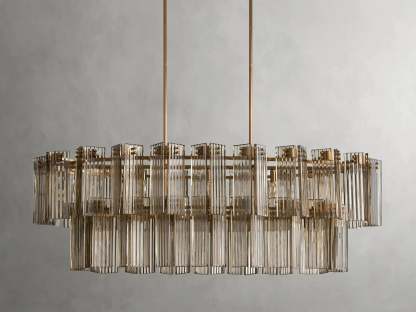 Delsie Oval Art Glass Chandelier 51''63''72''