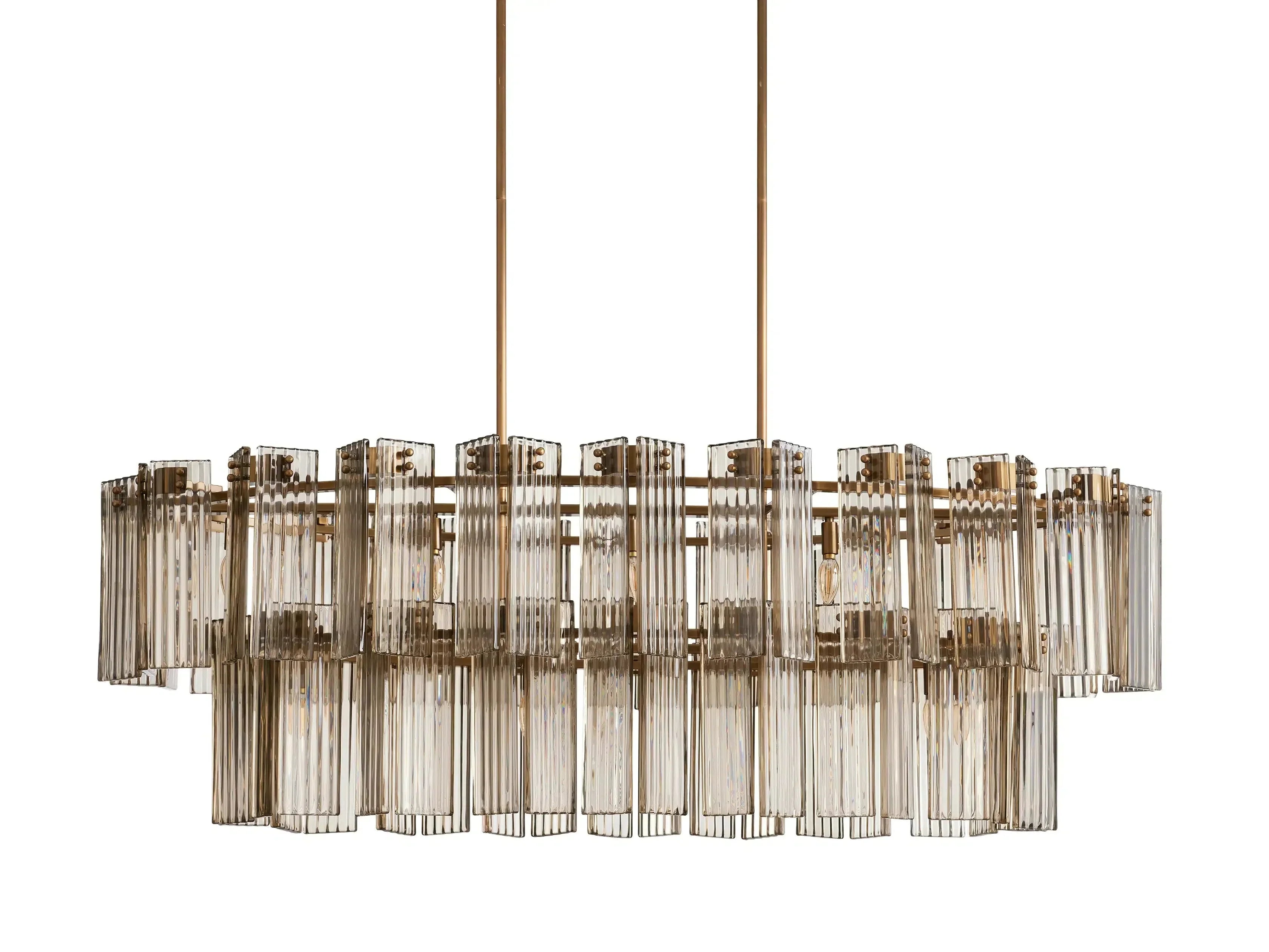 Delsie Oval Art Glass Chandelier 51''63''72''