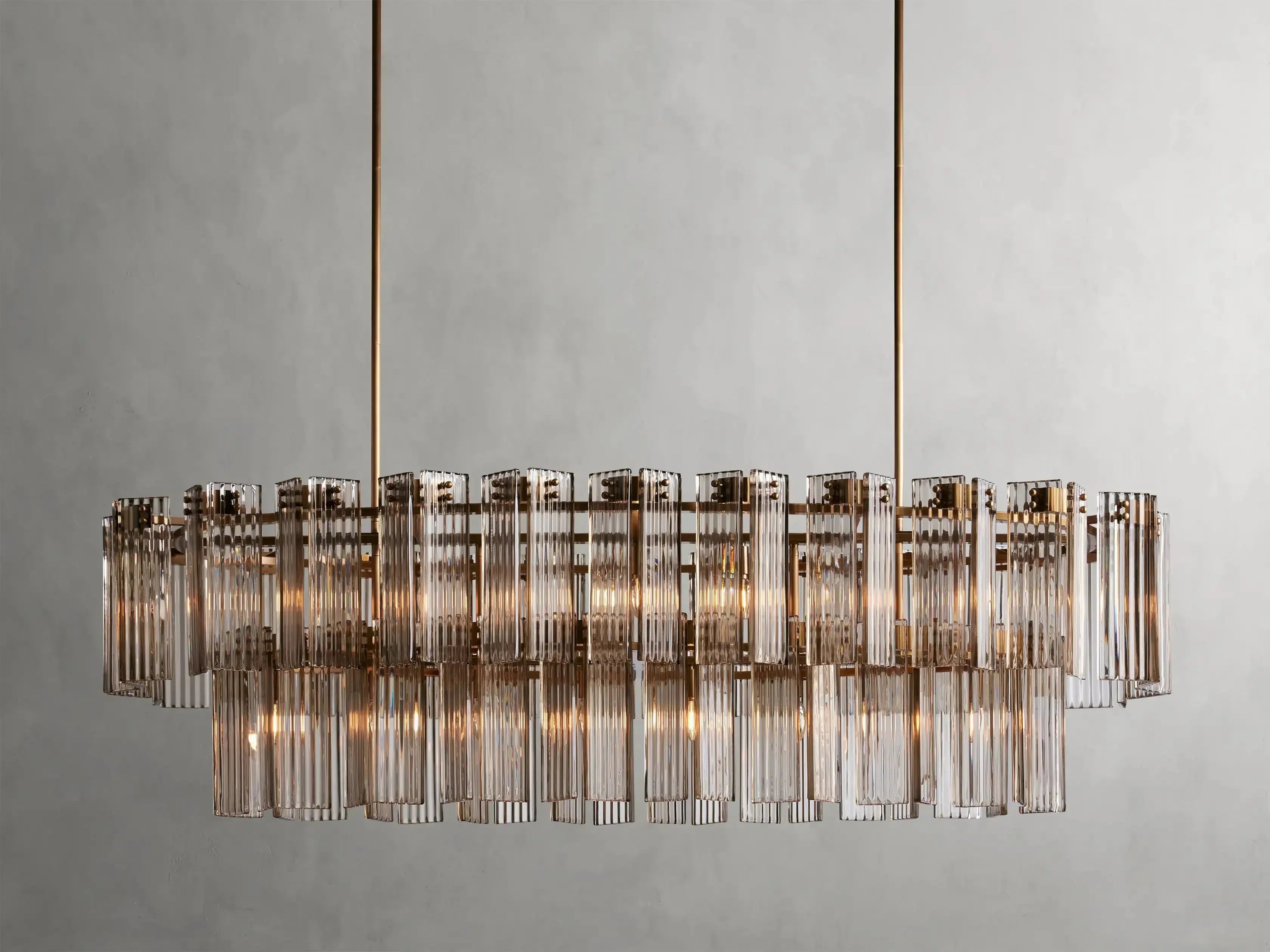 Delsie Oval Art Glass Chandelier 51''63''72''
