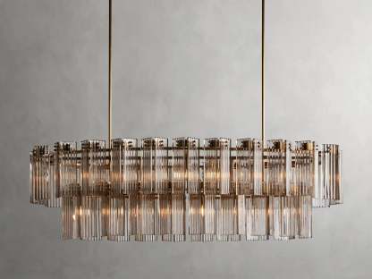 Delsie Oval Art Glass Chandelier 51''63''72''
