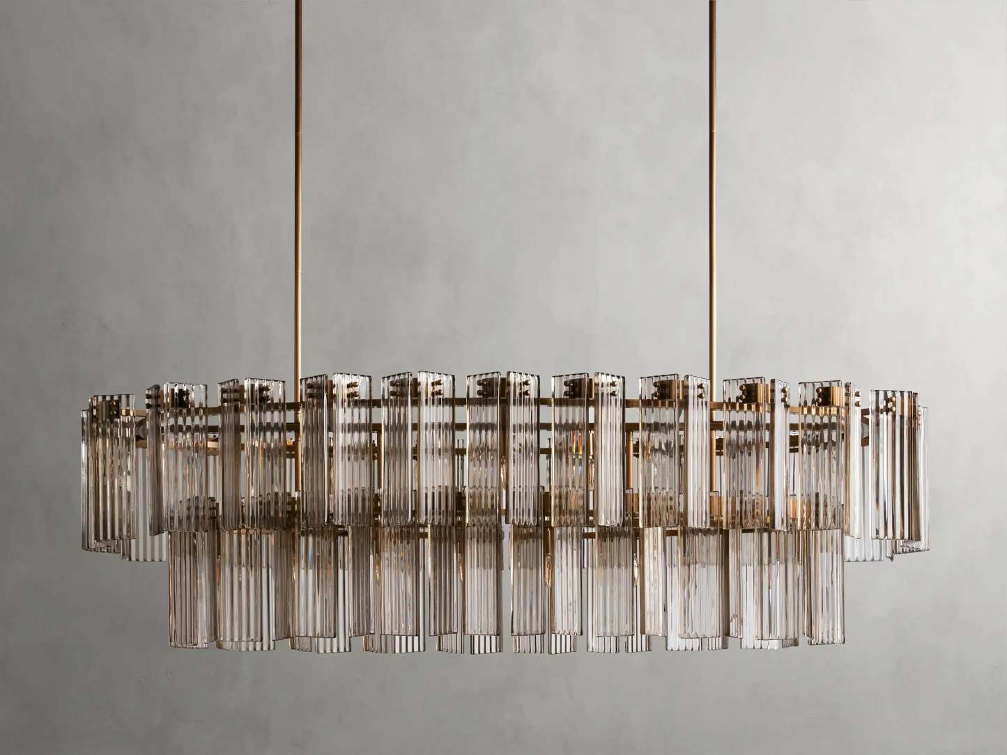 Delsie Oval Art Glass Chandelier 51''63''72''