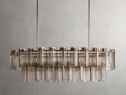 Delsie Oval Art Glass Chandelier 51''63''72''-Fullstarlighting