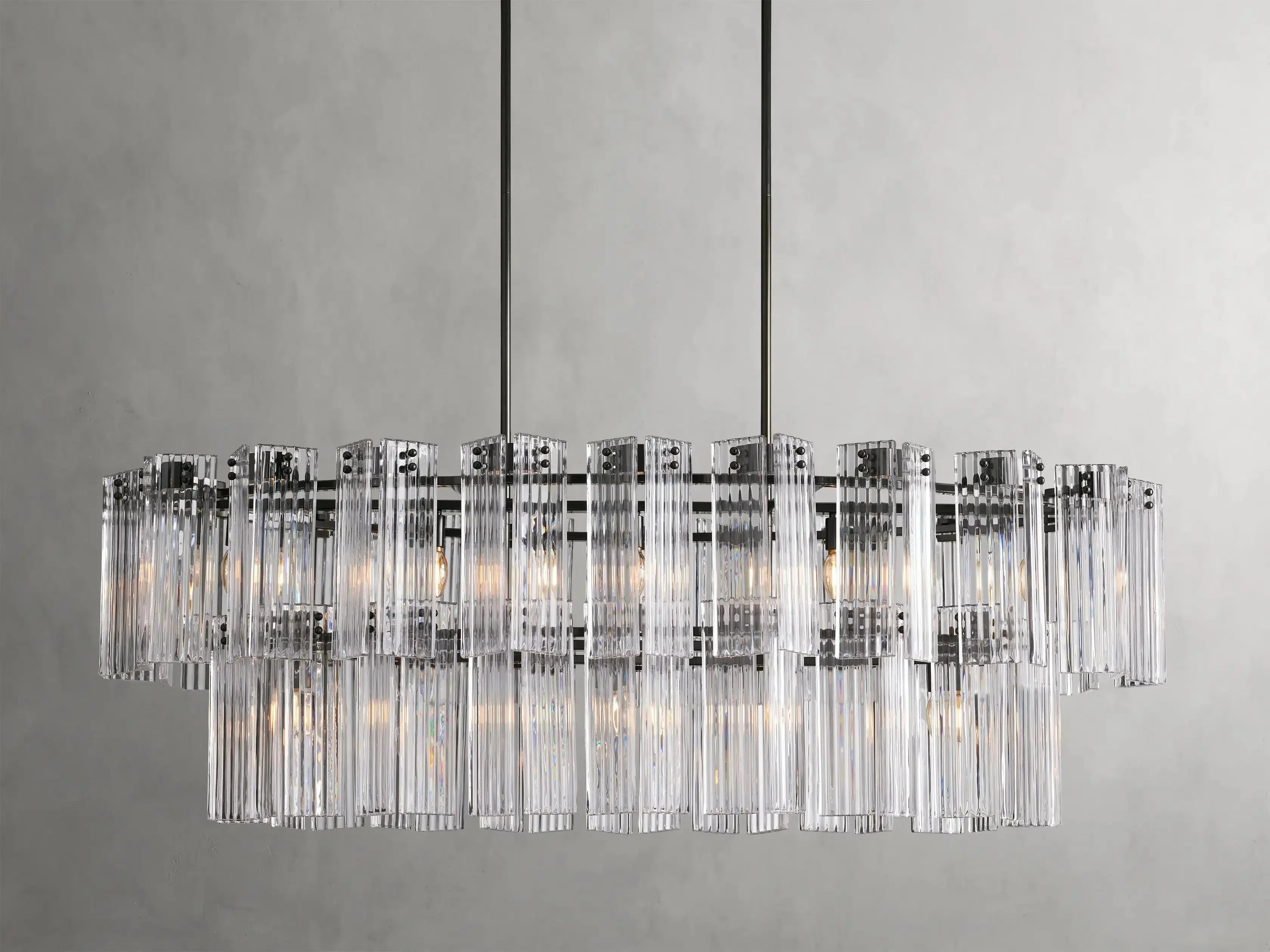 Delsie Oval Art Glass Chandelier 51''63''72''