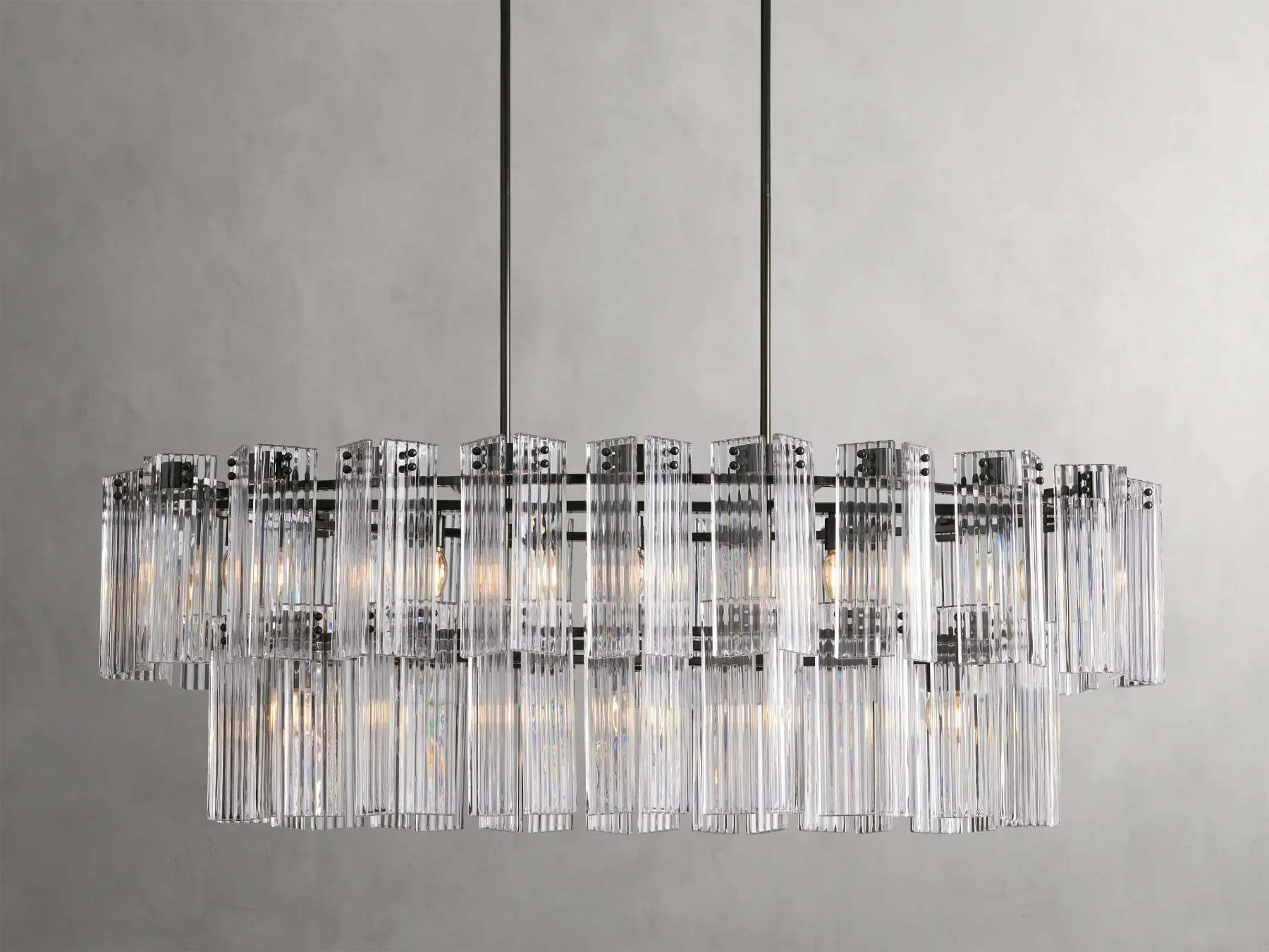 Delsie Oval Art Glass Chandelier 51''63''72''