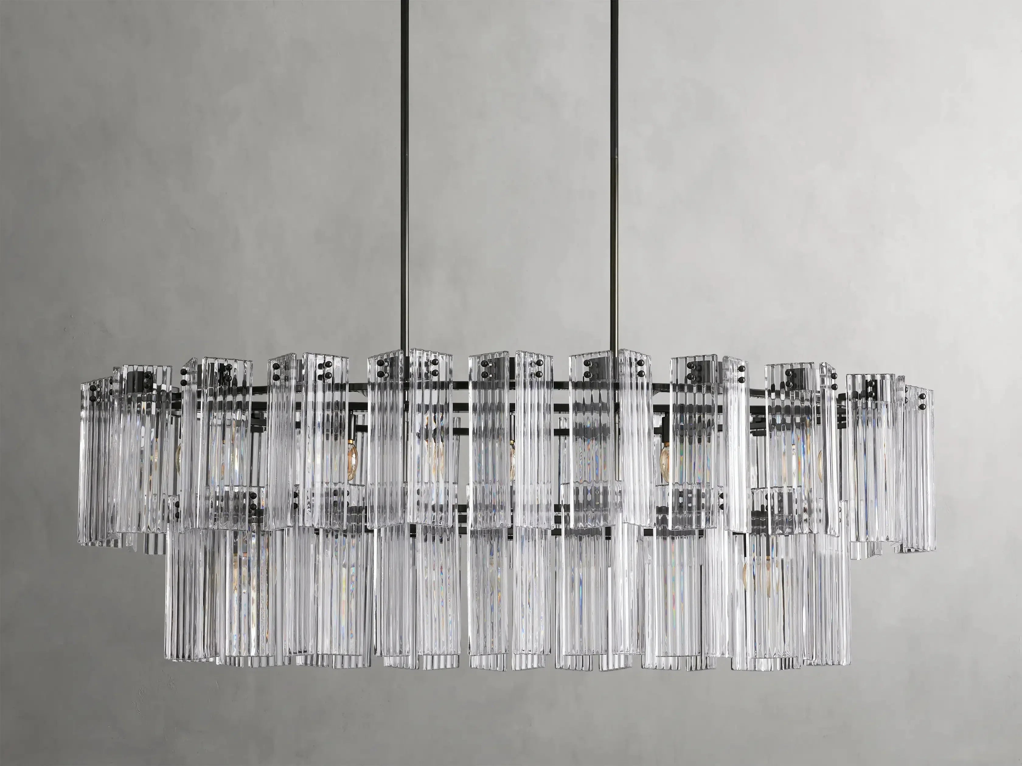 Delsie Oval Art Glass Chandelier 51''63''72''