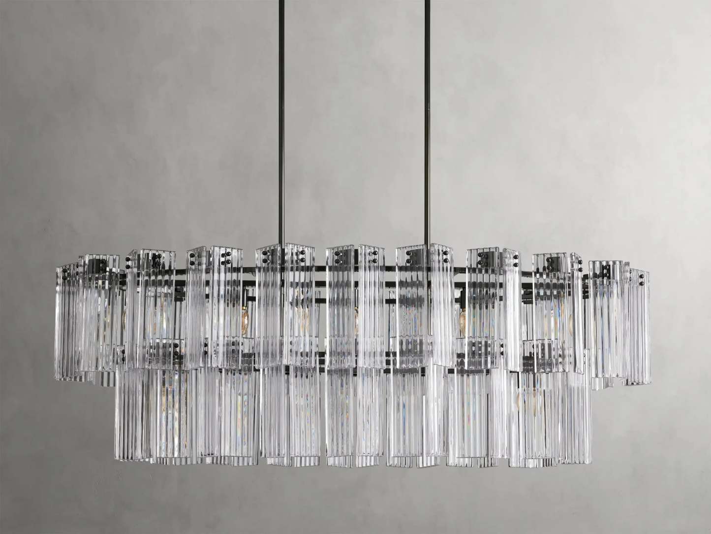 Delsie Oval Art Glass Chandelier 51''63''72''