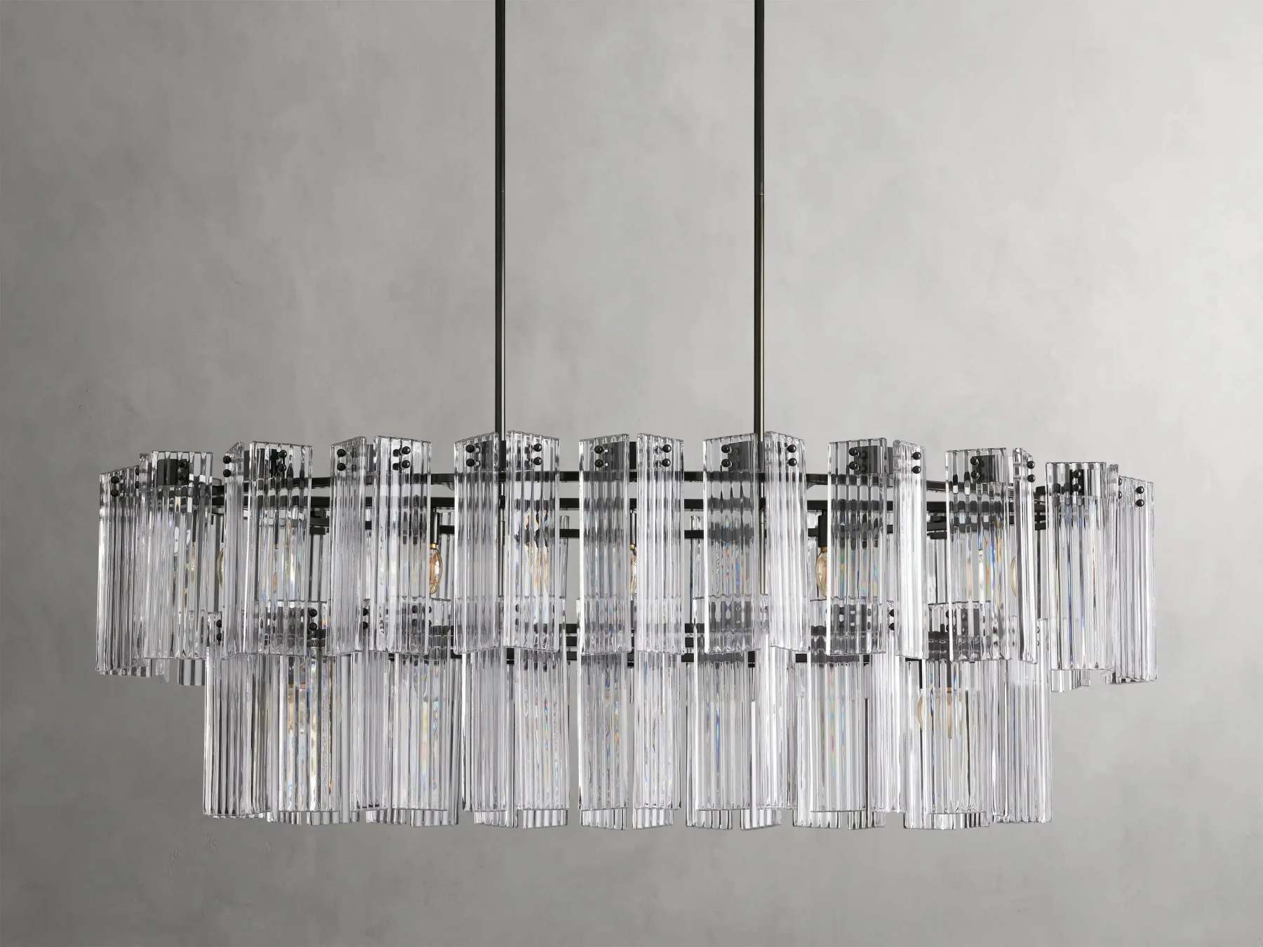 Delsie Oval Art Glass Chandelier 51''63''72''