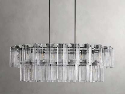 Delsie Oval Art Glass Chandelier 51''63''72''