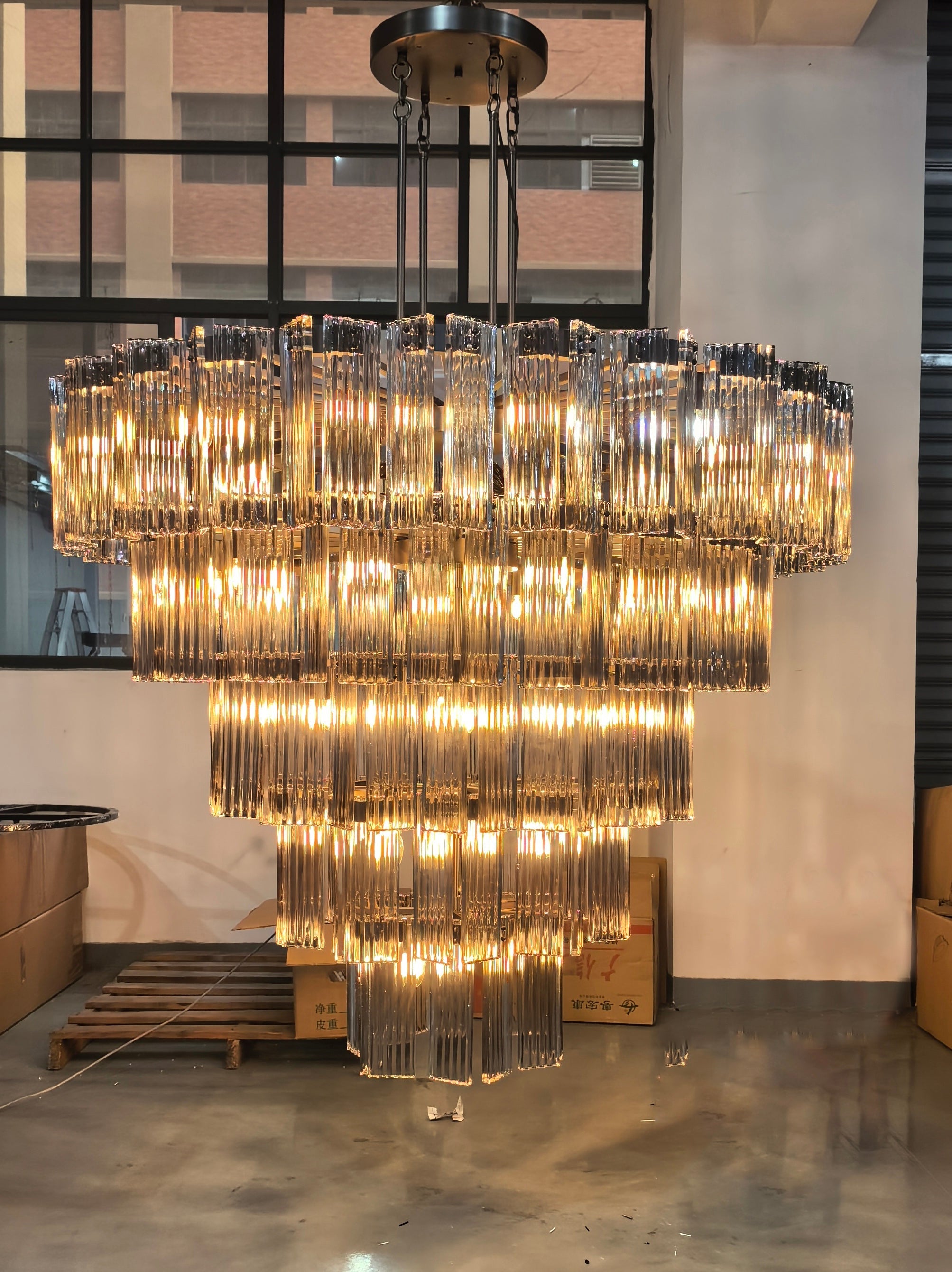 Delsie Round Art Glass Chandelier