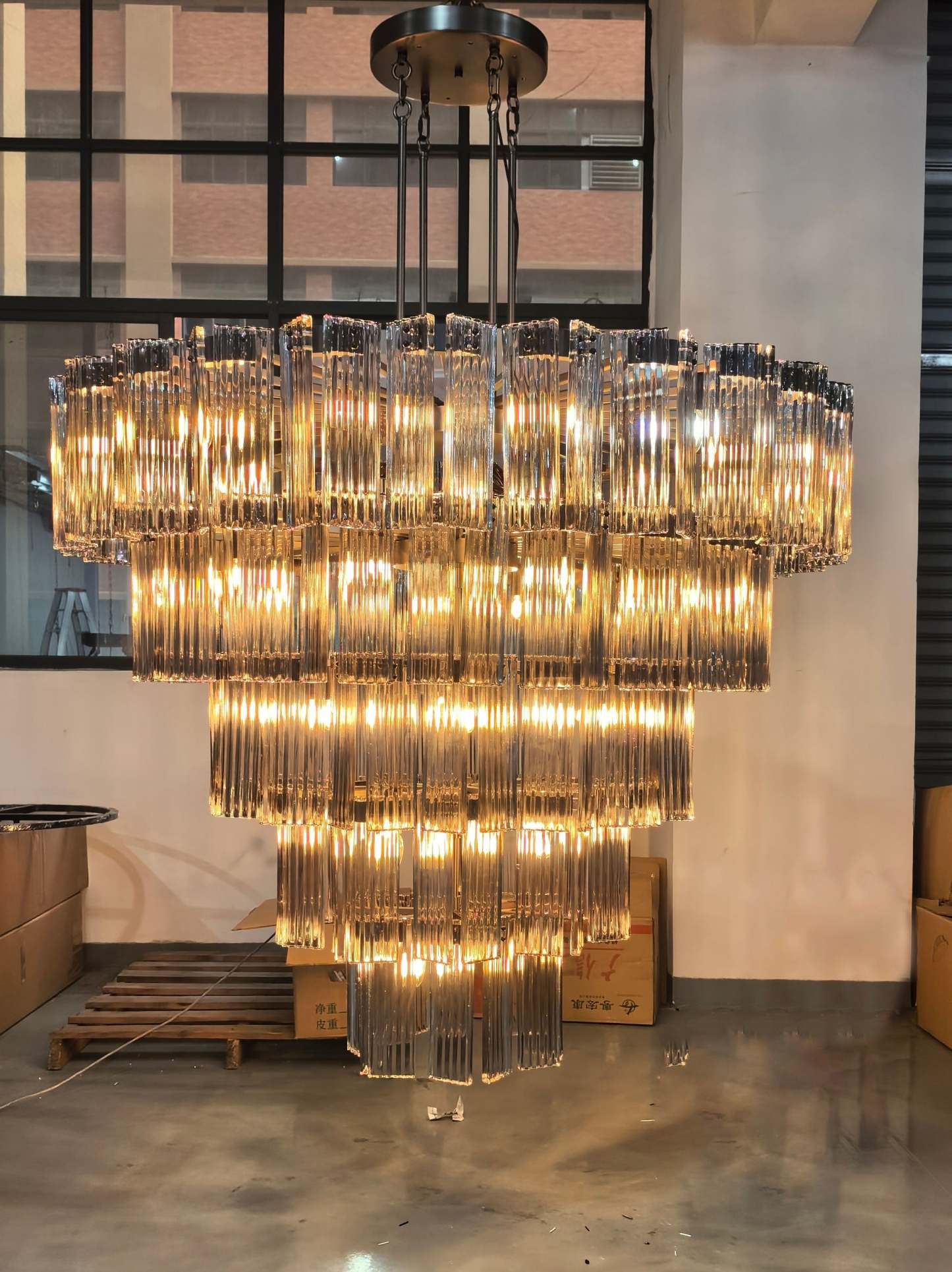 Delsie Round Art Glass Chandelier