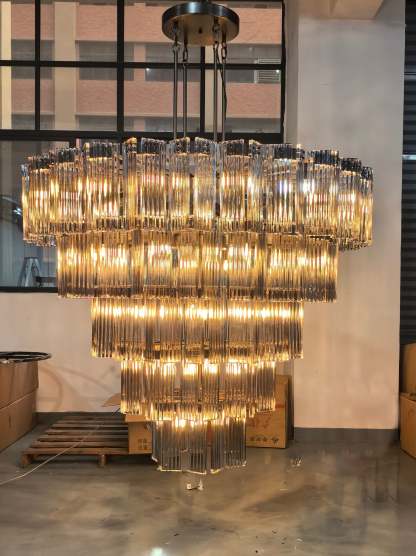 Delsie Round Art Glass Chandelier