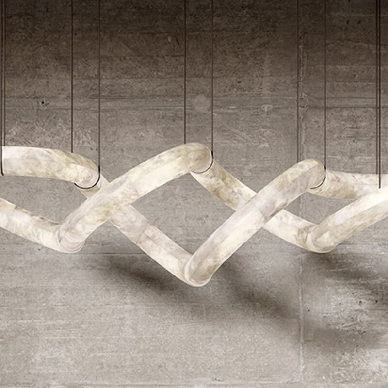 Designer Symmetrical Alabaster Pendant Chandelier-Fullstarlighting