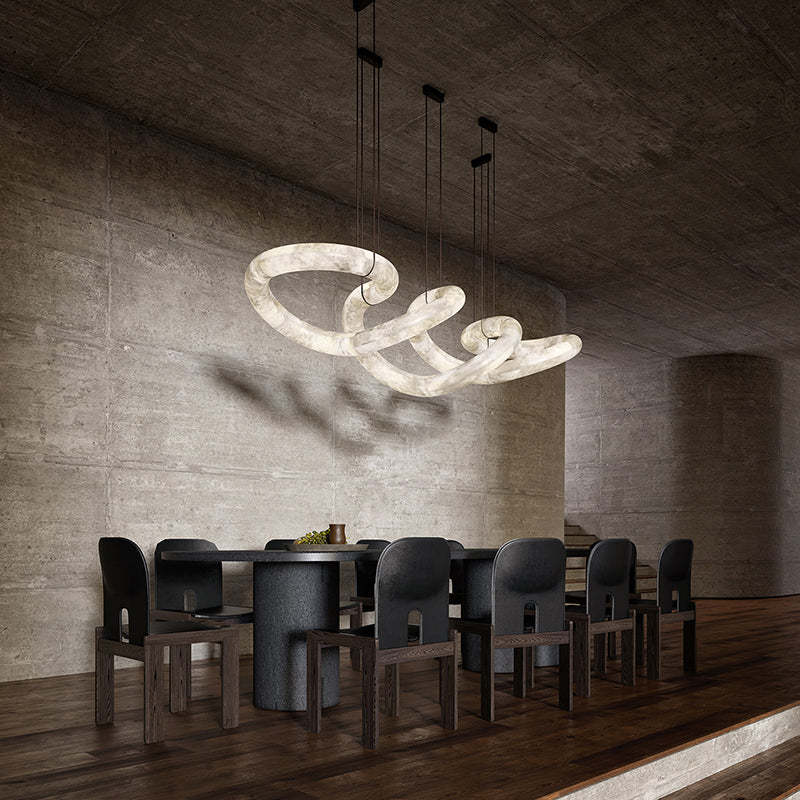 Designer Symmetrical Alabaster Pendant Chandelier-Fullstarlighting