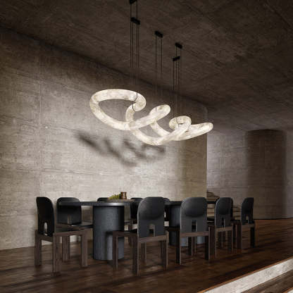 Designer Symmetrical Alabaster Pendant Chandelier-Fullstarlighting