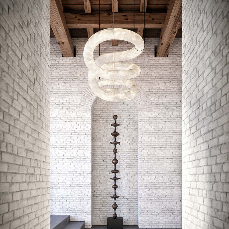 Designer Symmetrical Alabaster Pendant Chandelier-Fullstarlighting
