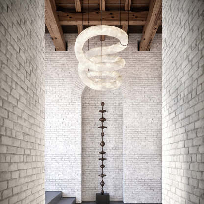 Designer Symmetrical Alabaster Pendant Chandelier-Fullstarlighting