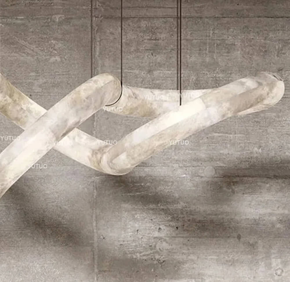 Designer Symmetrical Alabaster Pendant Chandelier-Fullstarlighting