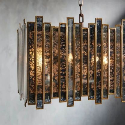 Laile Rectangular Glass Chandelier-Fullstarlighting