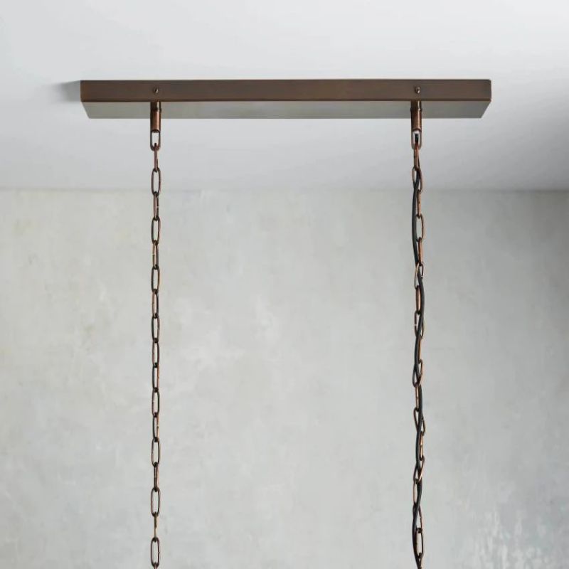 Laile Rectangular Glass Chandelier-Fullstarlighting